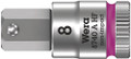 Wera 8740 A HF Zyklop bit socket with holding function, 1/4" drive 8.0x28.0mm - Bit socket with 1/4" drive and holding function for particularly comfortable screwdriving with reduced risk of losing the screw when feeding it into the workpiece