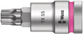 Wera 8767 C HF TORX® Zyklop bit socket with 1/2" drive with holding function TX 55x60.0mm - Bit socket with 1/2" drive and holding function for particularly comfortable screwdriving with reduced risk of losing the screw when feeding it into the workpiece
