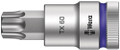 Wera 8767 C HF TORX® Zyklop bit socket with 1/2" drive with holding function TX 60x60.0mm - Bit socket with 1/2" drive and holding function for particularly comfortable screwdriving with reduced risk of losing the screw when feeding it into the workpiece
