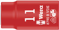 Wera 8790 B VDE Zyklop 3/8" socket, insulated 10.0x46,0mm - 3/8" VDE sockets with increased safety through yellow insulation core, which becomes visible in case of damage to the outer red VDE insulation layer