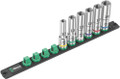 Wera Magnetic socket rail C Deep 1 socket set, 1/2" drive - Socket rail with 6 long manual and machine sockets (non-impact), 1/2"