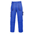 Portwest Texo Contrast Trouser Royal Blue - This stylish cotton rich trouser is designed to give the ultimate in comfort and functionality