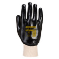 A400 PVC Knitwrist - Black - The PVC Knitwrist fully dipped working glove with knitted wrist and cotton interlock lining