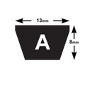 Dunlop White Flash A Section V Belts (13mm Top Width) A99-WHT-DUN - Dunlop 'White Flash' V Belts are manufactured using a combination of Natural and Styrene Butadiene Rubber