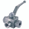 1.1/4" BSP Parallel Female Ball Valve 3 Way T Ported - 1
