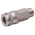 3/8" BSPT Male Coupling - 3/8" BSP Taper Male Coupling, Series 27KE, Self Venting, Pneumatic Quick Release, Valved, Brass Nickel Plated, Nitrile Seal, Working Temperature -20Â°C to +60Â°C, Maximum Working Pressure 12 bar, Parker Rectus