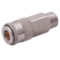 3/8" BSPT Male Coupling - 3/8" BSP Taper Male Coupling, Series 27KE, Self Venting, Pneumatic Quick Release, Valved, Brass Nickel Plated, Nitrile Seal, Working Temperature -20Â°C to +60Â°C, Maximum Working Pressure 12 bar, Parker Rectus
