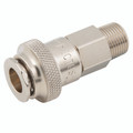 3/8" BSPT Male Coupling - 3/8" BSP Taper Male Coupling, Series 27KE, Self Venting, Pneumatic Quick Release, Valved, Brass Nickel Plated, Nitrile Seal, Working Temperature -20Â°C to +60Â°C, Maximum Working Pressure 12 bar, Parker Rectus