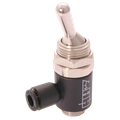 6MMX1/4" 2/2 MANUALLY OPERATED VALVE - 1/4" BSP Parallel Male x 6mm Outside Diameter, 2/2 Switch Operated, 90Â° Pilot Operated Vent Fitting, Working Temperature -10Â°C to +80Â°C, Maximum Working Pressure 10 bar, Parker Legris