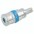 10MM(3/8") ID H/TAIL COUPLING PCL VERTEX - Pneumatic Quick Release, Valved, Coupling, Hose Tail, Series Airflow, Standard, to Suit 10mm(3/8" Hose Inside Diameter, Steel, Working Temperature -40Ã‚Â°C to +100Ã‚Â°C, Maximum Working Pressure 14 bar, PCL