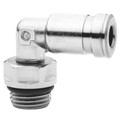 12MM OD X 3/8"BSPP H8000 90 M/STUD ELB - 3/8" BSP Parallel Male x 12mm Outside Diameter, Series H8000 Dual Seal Super-Rapid Push-in Fitting, 90Â° Stud Swivel Elbow, Nickel Plated Brass, Working Temperature -15Â°C to +200Â°C (dry air), Working Pressure -0