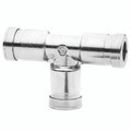 8MM OD H8000 EQUAL TEE - 8mm Outside Diameter, Series H8000 Dual Seal Super-Rapid Push-in Fitting, Equal, Tee Connector, Nickel Plated Brass, Working Temperature -15Â°C to +200Â°C (dry air), Working Pressure -0