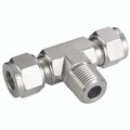 3/8" NPT Tee - 3/8" NPT Male, Hydraulic Adaptor Steel, Tee, Zinc Plated Mild Steel, Maximum Working Pressure 380 bar, Burnett & Hillman