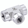 3/4" NPT Tee - 3/4" NPT Male, Hydraulic 316 Stainless Steel Twin Ferrule Imperial Compression Fitting, Male Branch x Tube, Tee, To Suit 3/4" Outside Diameter, Panam