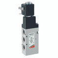 1/4 SOLENOID 24V DC 3W - G1/4" BSP Parallel Female, Series 3, Electro Pneumatically Operated Single Solenoid, 3/2 Normally Closed, Spring Return (334), 24V DC 3W, Flow 1300 Ni/min, Working Temperature 0Â°C to +60Â°C, Maximum Working Pressure 10 bar, Camoz