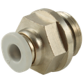 10mm x 1/2" BSPP Male Stud - 1/2" BSP Parallel Male x 10mm Outside Diameter, One Touch+ Plastic Push-in Metric Tube Fitting, Stud, Plastic/Brass Nickel Plated, Working Temperature 0Â°C to +60Â°C, Maxmimum Working Pressure 16 bar, Kelm