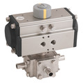 4" ODBW SS 3WL BV F/W HAIT DA ACT - 4" Butt Weld, 3 Way, Hygienic Ball Valve Fitted with a Pneumatic Actuator, L Port, Single Acting, Stainless Steel Valve Material, Valve Working Temperature -20Â°C to +200Â°C, Actuator Working Temperature -20Â°C to +90Â°