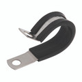 28mm, 316 Stainless Steel P Clip, EPDM Rubber Liner, 0.7mm Band Thickness, 12mm Band Width, M6 Fastening, Jubilee - 28mm, 316 Stainless Steel P Clip, EPDM Rubber Liner, 0