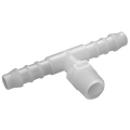 3/8" BSPT Male Branch Tee Hose Connector - 3/8" BSP Tapered Male, PVDF Fitting, Stud Hose Tail Tee, To Suit 1/2" Hose Inside Diameter, Working Temperature -20°C to +120°C, Maximum Working Pressure 14 bar, Tefen 3/8" BSPT Male Branch Tee Hose Connector - 3/8" BSP Tapered Male, PVDF Fitting, Stud Hose Tail Tee, To Suit 1/2" Hose Inside Diameter, Working Temperature -20°C to +120°C, Maximum Working Pressure 14 bar, Tefen