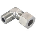 1/2" BSP Taper x 14mm Outside Diameter Elbow - 1/2" BSP Taper Male x 14mm Outside Diameter, Hydraulic 316 Stainless Steel DIN 2353 Compression Fitting, Heavy Duty, 90Â° Elbow, Maximum Working Pressure 630 bar, PH Industrie
