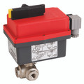 3/4" BSP BRS 3WT BV F/W J2H10 HV ACT - 3/4" BSP Parallel Female, Actuated Brass Ball Valve, Nickel Plated Brass Ball Valve Fitted with a J+J J2-10 Electric Actuator, L Port, High  Voltage, Maximum Working Temperature 80Â°C