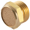 1/4" BSPP MALE FLAT SILENCER BRASS - 1/4" BSP Parallel Male, Silencer, Flat Sintered Bronze, Brass Body 7010, Kelm