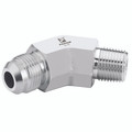 1/2"-20 UNF x 1/8" NPT Elbow - 1/2"-20 UNF Male x 1/8" NPT Male, 37Â° JIC Flare Fitting, Fixed, 45Â° Elbow, Stainless Steel, Panam