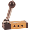 1/4" BSPP Female Lever Valve - 1/4" BSP Parallel Female, 5/3 Closed Centre Function, Lever Lateral/Spring Actuation, Valve, Working Temperature -5Ã‚Â°C to +70Ã‚Â°C, Maximum Working Pressure 10 bar, PneumaxAll images used are for illustrative purposes o