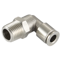 12MM OD X 1/4" BSPT MALE STUD ELBOW - 1/2" BSP Taper Male x 16mm Outside Diameter, Push-in Fitting, Male Thread, Male Stud Swivel Elbow, Plastic/Brass Nickel Plated, Working Temperature 0Ã‚Â°C to +60Ã‚Â°C, Maximum Working Pressure 10 bar, KelmAll image
