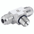 7/8"-14 UNF x 3/4" BSP Tee - 7/8"-14 UNF Male x 3/4" BSP Parallel Male, 37Ã‚Â° JIC Flare Fitting, Tee, Male on Branch Positional, Stainless Steel, PanamAll images used are for illustrative purposes only