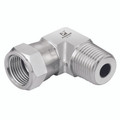 7/16"-20 NPT x 1/2" UNF Elbow - 7/16"-20 NPT Male x 1/2" UNF Female, 37Ã‚Â° JIC Flare Fitting, Swivel, 90Ã‚Â° Elbow, Stainless Steel, PanamAll images used are for illustrative purposes only