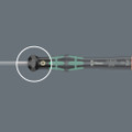 Wera 2035 Screwdriver for slotted screws for electronic applications 0.40x2.0x100mm - Application: Slotted screws Blade: Round Design: Chrome-plated, Black Point Handle: Kraftform Micro with non-roll feature and rotating cap, multi-component