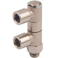BIDIRECTIONAL STOP VALVE 3/8" - 3/8" BSP Parallel Male x 3/8" BSP Parallel Female x 1/8" BSP Parallel Female, Blocking Fitting, Fully Threaded, Working Temperature -10Ã‚Â°C to +60Ã‚Â°C, Working Pressure 0