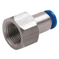 8mm x 1/2" NPT Female Stud - 1/2" NPT Female x 8mm Outside Diameter, Pneumatic One Touch Plastic Push-in Metric Tube Fitting, Stud, Plastic/Brass Nickel Plated, Working Temperature 0Ã‚Â°C to +60Ã‚Â°C, Maximum Working Pressure 10 bar, KelmAll images use