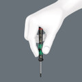 Wera 2072 Kraftform Micro screwdriver for Microstix® screws mx40mm - Application: Microstix® socket screws Blade: Round Design: Chrome-plated, Black Point Handle: Kraftform Micro with non-roll feature and rotating cap, multi-component