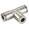TEE 14MM - 14mm Outside Diameter, Pneumatic One Touch All Metal Push-in Metric Tube Fitting, Equal, Tee Connector, Brass Nickel Plated, Working Temperature -10Ã‚Â°C to +60Ã‚Â°C, Maximum Working Pressure 8 bar, KelmAll images used are for illustrative p