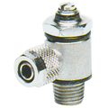 M5x6/4 FLOW REG FOR Cylinder. - M5 Metric Male, Pneumatic Nickel Plated Brass Quick-fit Push-on Fitting, Slotted Head, Uni-Directional to Suit Cylinder, 90Ã‚Â° Manual Flow Controller, to Fit 6/4 Tube, Nickel Plated Brass, Working Temperature -18Ã‚Â°C to +