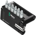 Wera Bit-Check 7 Universal 4 1 x 1/4"x50; 1 x PH 2x25; 1 x PZ 1x25; 1 x PZ 2x25; 1 x TX 15x25; 1 x TX 20x25; 1 x TX 25x25mm - 1 universal bit holder with stainless steel sleeve and strong permanent magnet, 6 bits, tough (Z), for universal use