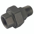 3/8" BSP/T M/F T/SEAT UNION BLACK GF341 - 3/8" BSP Tapered  Male x 3/8" BSP Parallel Female, Malleable Iron Pipe Fitting, Black, Equal Union, Iron to Iron Taper Seat, Fig