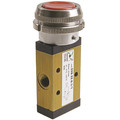 1/8" BSPP Female Push Button Valve - 1/8" BSP Parallel Female, 3/2 Function, Push Button/Spring Actuation, Valve, Working Temperature -5Ã‚Â°C to +70Ã‚Â°C, Maximum Working Pressure 10 bar, PneumaxAll images used are for illustrative purposes only
