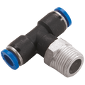 12MM OD X 1/2" BSPT T THREAD CENTRE LEG - 1/2" BSP Taper Male x 12mm Outside Diameter, Pneumatic One Touch Plastic Push-in Metric Tube Fitting, Stud Branch Swivel Tee, Plastic/Brass Nickel Plated, Working Temperature 0°C to +60°C, Maximum Working Pr 12MM OD X 1/2" BSPT T THREAD CENTRE LEG - 1/2" BSP Taper Male x 12mm Outside Diameter, Pneumatic One Touch Plastic Push-in Metric Tube Fitting, Stud Branch Swivel Tee, Plastic/Brass Nickel Plated, Working Temperature 0°C to +60°C, Maximum Working Pr