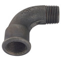 1/2" BSP/T MALE/F SHORT BEND BLACK GF1A - 1/2" BSP Parallel Male x 1/2" BSP Tapered Female, Malleable Iron Pipe Fitting, Black, Equal 90Ã‚Â° Bend, Fig
