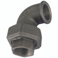 1/2" BSP FEM T/SEAT UNION 90 BLACK GF96 - 1/2" BSP Parallel Female, Malleable Iron Pipe Fitting, Black, Equal 90Ã‚Â° Union Elbow Taper Seat, Fig