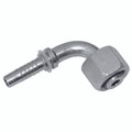 M30 x 2 Metric Female Heavy Duty 90Â° Swept Elbow - M30 x 2 Metric Female, Hydraulic Hose Connector, 24Â° Cone Seat DIN 3865 x Hose Tail, Heavy Duty, 90Â° Swept Elbow, to Suit 3/4" Hose Inside Diameter, Steel, Hexavalent Chromium Free Plating, FT ProAl