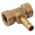 10MM OD STEM CENTER LEG T (36055006) - 10mm Tube Outside Diameter x 10mm Stem Outside Diameter, Stem Branch Tee Connector, Metric, Brass Compression Fitting, ITMAll images used are for illustrative purposes only