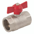 3/8"BSPF Brass Ball Valve Red T Hdle - 3/8" BSP Parallel Female, Ball Valve, Red T Handle, Nickel Plated Brass Body, PTFE Seal, Working Temperature -10ï¿½C to +60ï¿½C, Maximum Working Pressure 25 bar, FT ProAll images used are for illustrative purposes