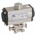 3" T/C SS 3PC C/F BV F/W HAITIMA DA ACT - 3" Clamp End, 2 Way, Hygienic Ball Valve Fitted with a Pneumatic Actuator, Double Acting, ATEX Approved, Stainless Steel Valve Material, Viton Seal Material, Valve Working Temperature -20Ã‚Â°C to +200Ã‚Â°C, Actuat