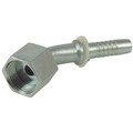 11/16" ORFS Female 45Â° Swept Elbow - 11/16" ORFS Female, Hydraulic Hose Connector, 45Â° Swept Elbow, to Suit 3/8" Hose Inside Diameter, Steel, Hexavalent Chromium Free Plating, FT ProAll images used are for illustrative purposes only
