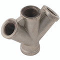 3/8" BSPP Female Triple Outlet Nickel Plated - 3/8" BSP Parallel Female, Triple Outlet, Brass Nickel Plated, Maximum Working Pressure 10 bar, KelmAll images used are for illustrative purposes only