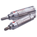 40X80MM SIDE PORT-FLAT END - 1/8" BSP Tapered Female Ports, 40mm Bore x 80mm Stroke Length, Roundline Cylinder, Magnetic, Double Acting RT/57200/M, Side Port - Flat End, Stainless Steel Barrel and Piston Rod, Buffer Cushioning, M12 x 1